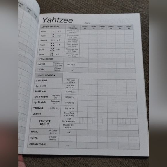 📒Yahtzee Score Sheets: Yahtzee Score Games, Yahtzee Score Cards - Picture 2 of 3